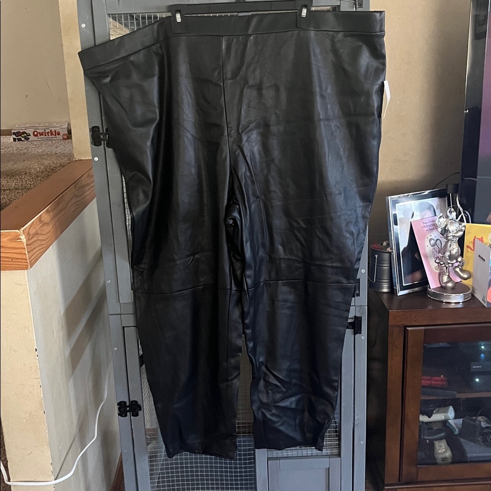 Sonoma Women's Plus Black Faux Leather Trousers